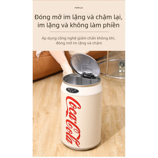 Trang Trí Nhà Cửa Thùng Rác Coca-Cola Cảm Ứng Thông Minh Thép Không Gỉ Có Thể Hộ Gia Đình Phòng Khách Phòng Ngủ Dung Tích Lớn Có Thể