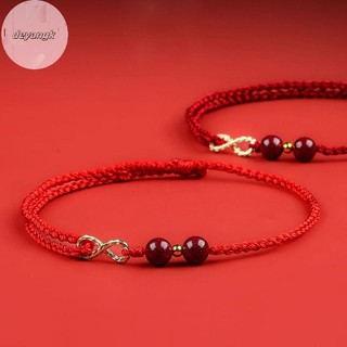 Deyangk Thời Trang Đơn Giản May Mắn Vòng Tay Dành Cho Nữ Handmade Biểu Tượng Cặp Đôi Vòng Tay Cinnabar Hạt Vòng Tay Quà Tặng VN