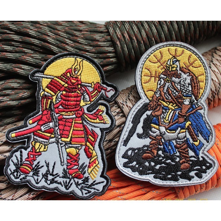 Patch vải velcro Samurai dán ba lô, nón , quần áo , túi xách _tactical