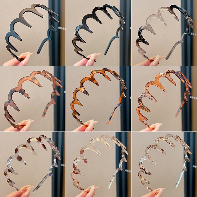 Thời Trang Hàn Quốc Mới Đơn Giản Đẹp Acrylic Răng Rửa Mặt Băng Đô Phụ Kiện Tóc