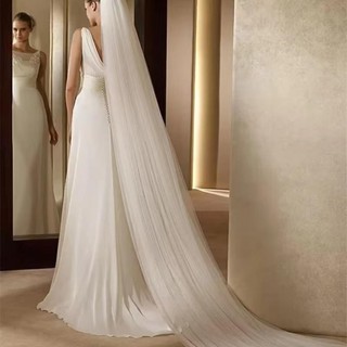 Veil cưới NICOLOO, 300cm có lược chải tóc Veil cô dâu, Ngà trắng thanh lịch 1 / 2 / 3 lớp Mũ nón cô dâu dài Phụ kiện đám cưới