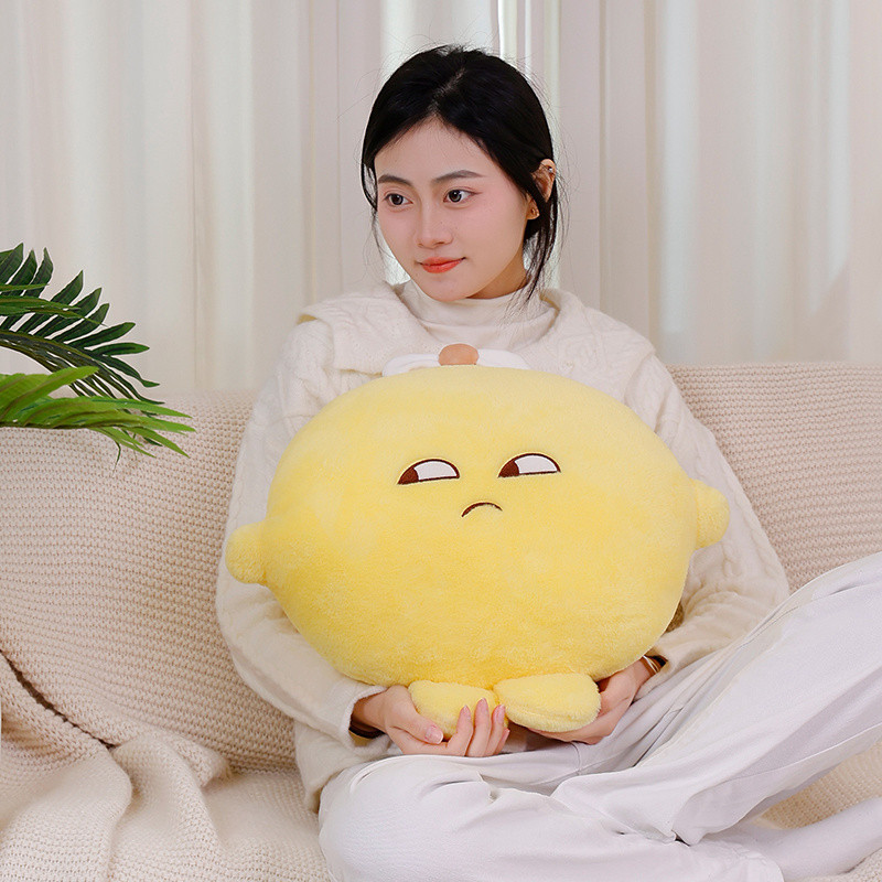 Rytanda Duolingo plush toy Lemon Gối dễ thương Lemon Plush Đồ chơi Gối Phim hoạt hình mới Màu vàng Lemon Doll Lemon Teddy Bear Doll Dễ thương Quà sinh nhật Trang trí nhà