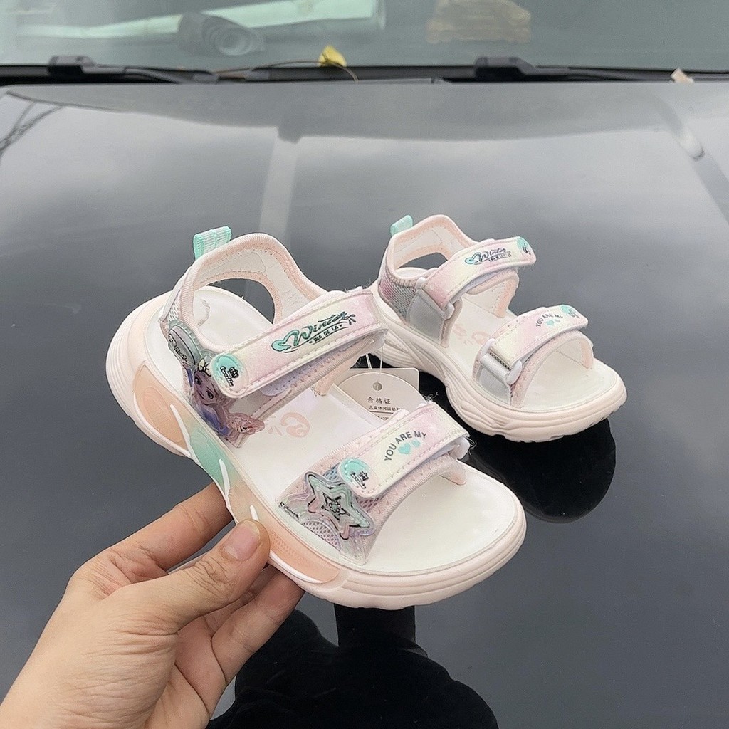 sandal bé gái dép quai hậu cho bé đi học đi chơi chống trượt công chúa khâu đê bền đẹp êm chân size đại A11 B11