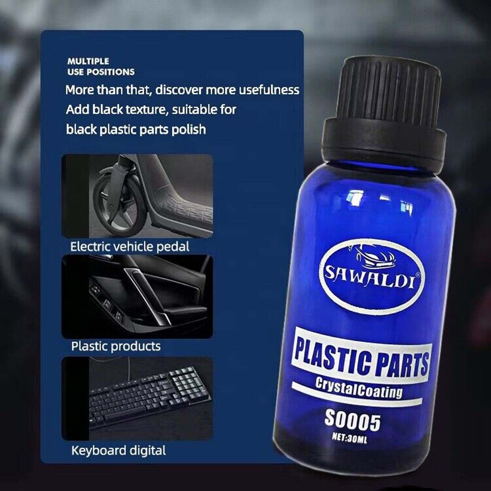 Car Black Plastic Bumper Trim Rubber Restorer & Protects With Crystal Coating 30ml