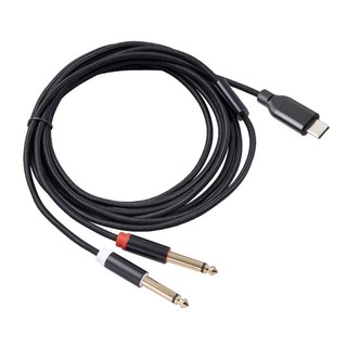 Charmantcc1 USB C đến 6 35mm 1 4 inch TRS Cáp cho máy trộn tai nghe 100 200 300cm