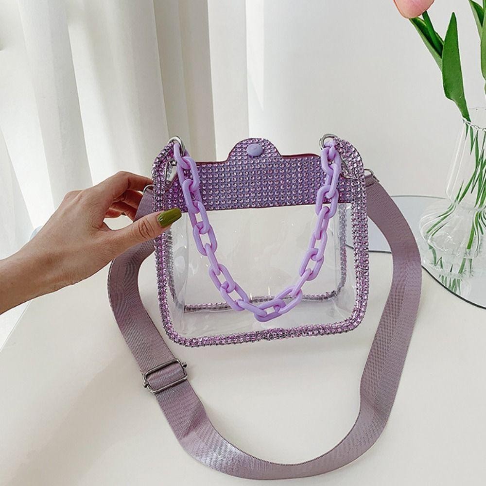 Túi đeo nách vai đơn HOBBYIN, Túi đeo chéo di động PVC, Túi đeo vai đơn trong suốt chất lượng cao thời trang dành cho nữ
