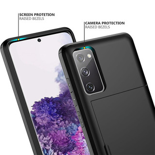 Dành Cho Samsung Galaxy S20 FE / S20 FE 5G Ốp Lưng Ví Đựng Thẻ Khe Cắm ID Cửa Trượt Túi ẩn Chống Trầy Xước Vỏ Cứng Bảo Vệ Hai Lớp Vỏ Cứng TPU Ốp Lưng
