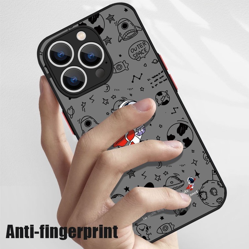 Ốp điện thoại Phi Hành Gia Không Gian Cho iPhone 15 Pro Max iPhone 11 14 13 12 Pro Max Chống Sốc Cứng Chống Trượt Matte Ốp điện thoại