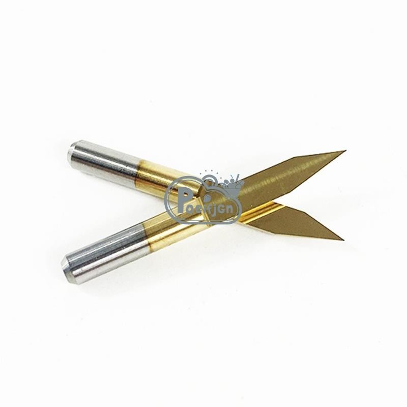 [Poeifjgn] 10 Cái 30 Độ 0.1 Mm Đầu Titan Phủ Đáy Phẳng Carbide PCB Khắc Bit Hình Chữ V CNC Router Dụng Cụ Cắt