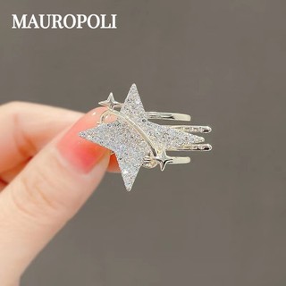Mauropoli [Sẵn Sàng] Kẹp Bên Phong Cách Mới Kim Cương Giả Lá Phong Mỏ Vịt Kẹp Tính Khí Hàn Quốc Nổ Tóc Nhỏ Full Kim Cương Tinh Tế Kẹp Tóc Nhỏ Nữ