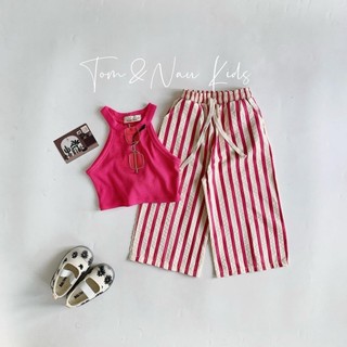 S123-[tomnaukid] Set áo ba lỗ phối quần ống suông cho bé gái cực dễ thương (QUẦN CÓ BÁN LẺ) - Size 9-35Kg