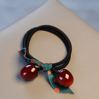 Red Cherry Độ Đàn Hồi Cao Nơ Bền Băng Đô Quấn Tóc Dây Co Giãn Cho Nữ