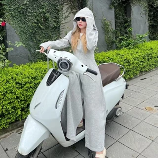 Áo Chống Nắng Nữ Toàn Thân Vải Umi Cotton Dày Dặn,vải thun co giãn 4c