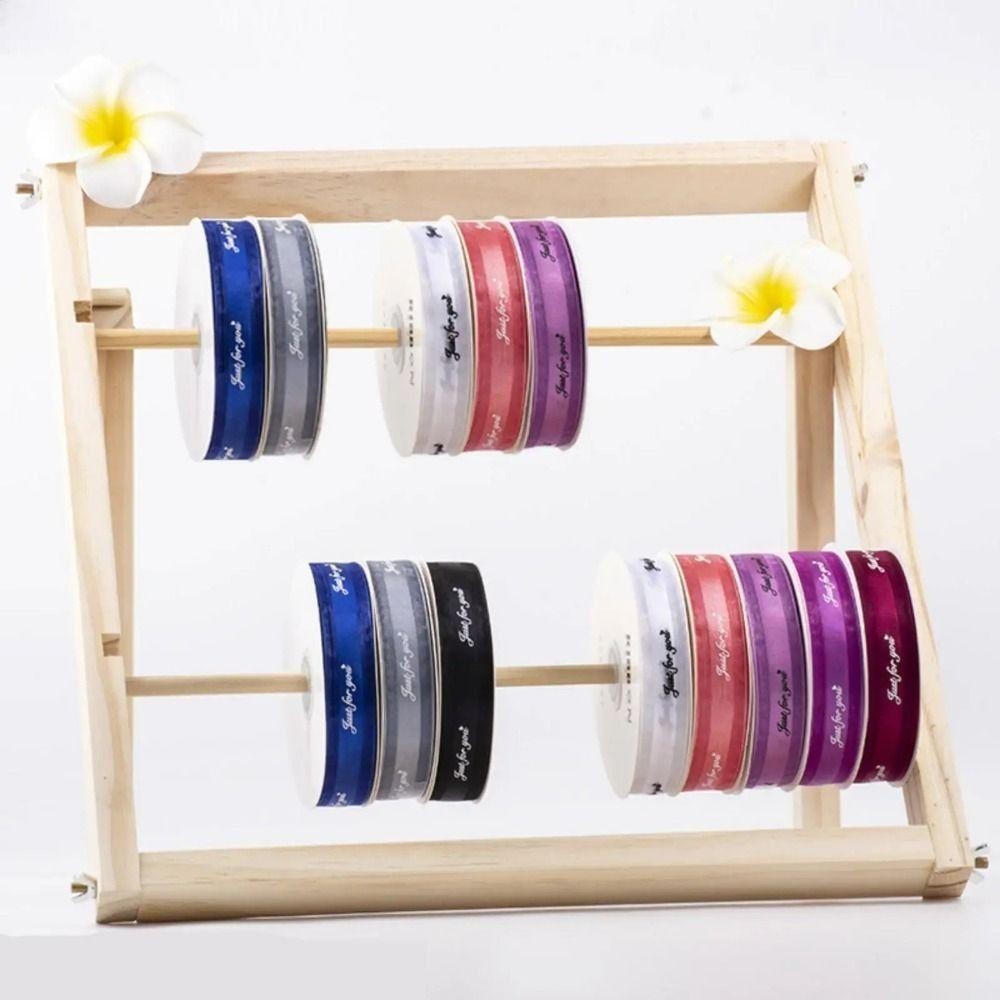 Giá đỡ ruy băng JEREMY, Giá sắp xếp lưu trữ ruy băng 1 / 2 / 3 tầng bằng gỗ, Thủ công gói chắc chắn Dễ dàng cài đặt Tiết kiệm không gian Giá đỡ cuộn ruy băng Đồ thủ công