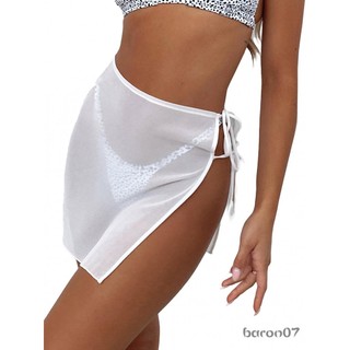 Nhìn Xuyên Qua Ren Sheer Váy Đồ Bơi Che Màu Trơn Nữ Đi Biển Váy Mùa Hè Nữ Cao Cấp Mini Cover Ups