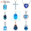 ❤ Ban Đầu Phong Cách Mới Đa Phong Cách Sapphire Series Full Kim Cương Bạc Vòng Cổ Nữ Bán Chạy Mặt Dây Chuyền Sapphire Tinh Tế Sang Trọng Quà Tặng