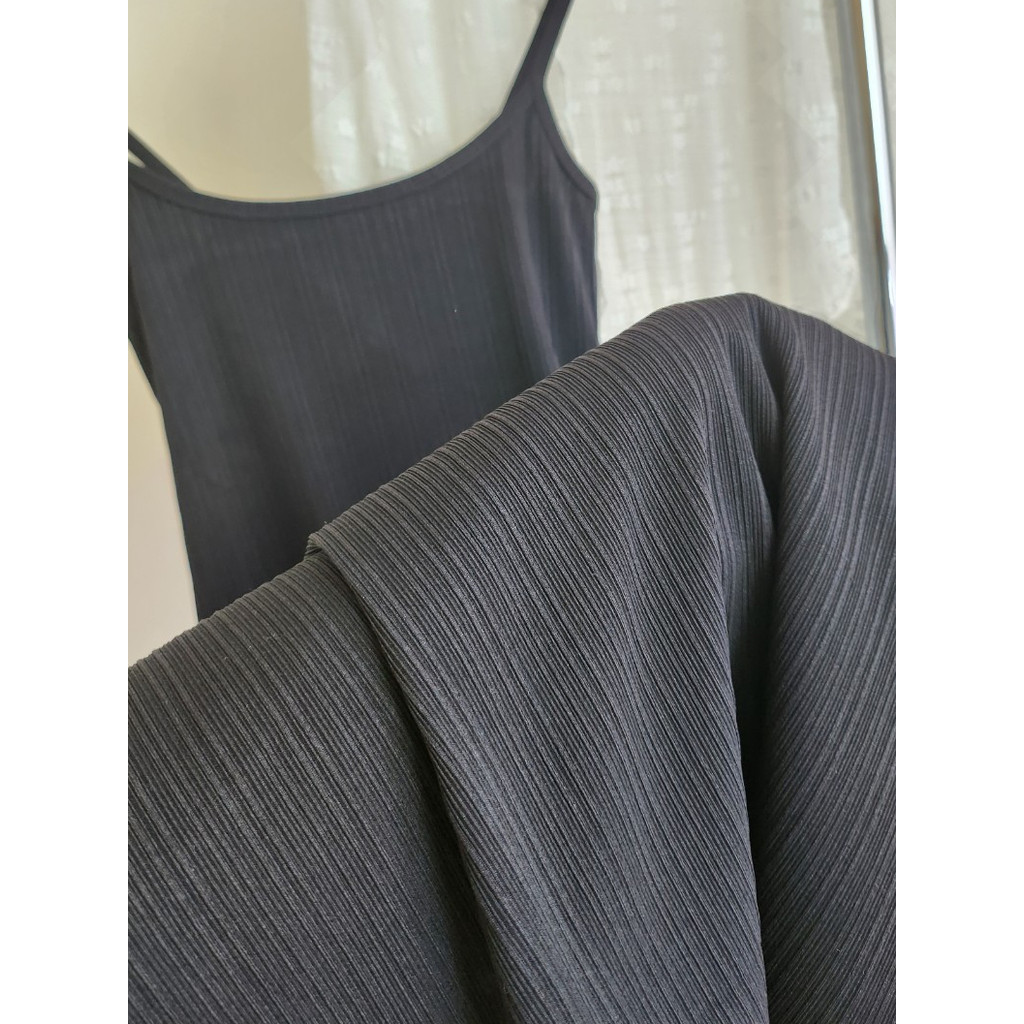 Đầm Body Nữ Hai Dây Dáng Dài Basic Ulzzang Chất Thun Gân Trung Dày Dặn Tôn Dáng - D020