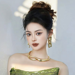 Vòng cổ khóa xương phong cách Âu Mỹ, dày và cao cấp