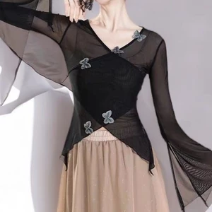 Quần áo khiêu vũ cổ điển Lưới bướm Gạc cơ thể Rhyme Gạc Quần áo thực hành khiêu vũ dân tộc Trung Quốc Nghệ thuật Áo khảo cổ Quần áo khiêu vũ cổ điển Lưới bướm Gạc cơ thể Rhyme Gạc Quần áo thực hành khiêu vũ dân tộc Trung Quốc Áo kiểm tra nghệ thuật 24.4.6