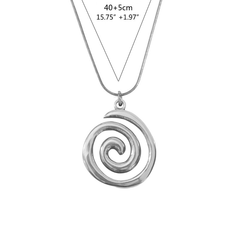 Fashionable Swirl Pendant Necklace Adjustable Length Neckchain Elegant Accessory