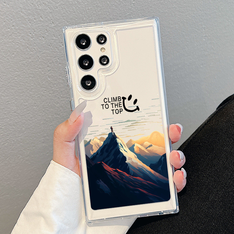 Ốp lưng chống sốc Samsung S25 Ultra S24 FE S24 Ultra Beautiful Mountains Sea Hard cho Samsung S25 + S24 S23 Ultra S22 S21 FE S20 A55 A53 A16 A15 A33 A72 A22