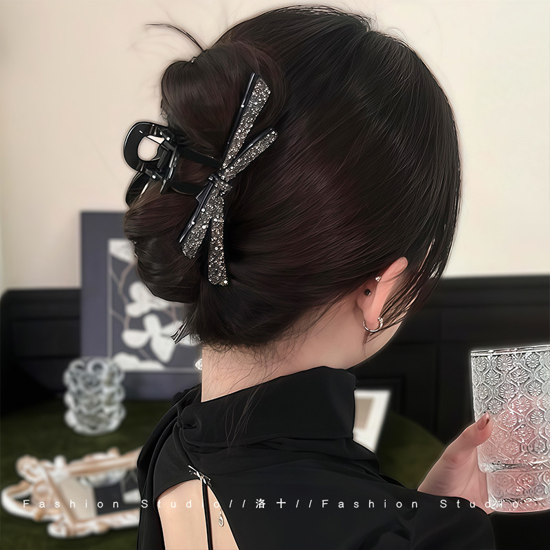 Kẹp tóc nơ lớn màu đen Phụ kiện thời trang