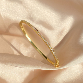 Châu Âu Mỹ ins Phong Cách Mới Hàng Đơn Micro Kẻ Sọc Zircon Vòng Tay Nữ