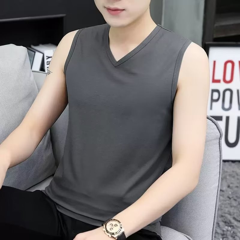 VG Áo Vest Nam Đơn Giản Hợp Thời Trang Thể Thao Thể Dục Màu Trơn Đơn Giản Modal Vải Cotton Hút Mồ Hôi Thoáng Khí Top
