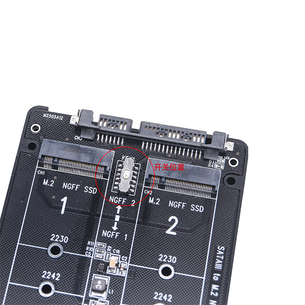 Jmt Cổng Đôi M.2 SSD Sang Sata 7 + 15 22PIN Thẻ Chuyển Đổi M.2 Sang 2.5 "SATA3.0 Thẻ Mở Rộng 6Gbps Cho NGFF 2230 2242 2260 2280 M2 SSD