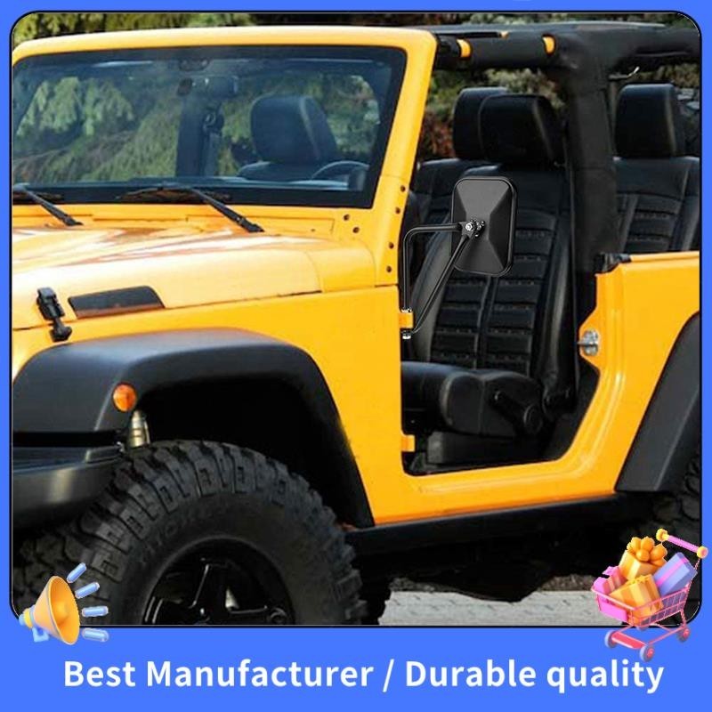 Cửa Tắt Gương Cho Xe Jeep Wrangler CJ YJ TJ JK JL & Không Giới Hạn, Rộng Hơn Gương Chiếu Hậu Cửa Vuông Bên Bản Lề Gương