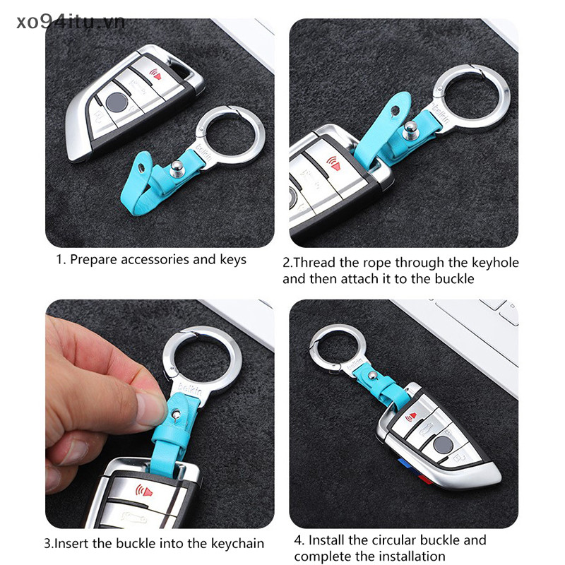 XOITU Cá Tính Chống Mất Chìa Khóa Mặt Dây Chuyền Da Móc Khóa Ô Tô Móc Khóa Di Động Carabiner Thắt Lưng Khóa Móc Khóa Cho Nam VN