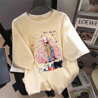 HIIXIIVI Áo Thun Unisex Nữ Tay Ngắn Plus Size M-5XL, Cổ Tròn, Dáng Rộng