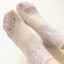 YUJINI 1 Đôi Tất Ruffle Vô Hình, Tất Cotton Ren Hoa Trong Suốt, Tất Lưới Chống Trơn Trượt Thời Trang Mắt Cá Chân Nữ