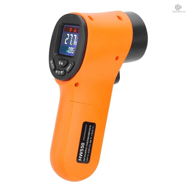 Màn hình Lcd màu 12 1 -50 ~ 550°C Nhiệt kế hồng ngoại Nhiệt kế màn hình Lcd 50 550 °C Đồng hồ đo nhiệt độ Màu sắc [áo] Máy đo cầm tay - Lcd - Nhiệt độ cầm tay hồng ngoại Lcd 12 {ins}