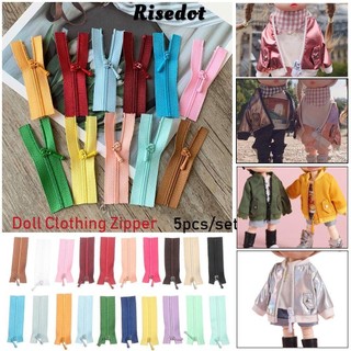 Risedot 5 Cái / bộ Dây Kéo Mini Chất Lượng Cao DIY Quần Áo Phụ Kiện 20 Màu Handmade May Thêu Sò