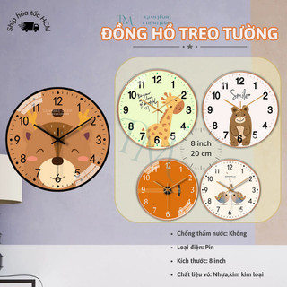 Đồng Hồ Treo Tường Bunnies Mặt Tròn Xinh Xắn 25cm Phù Hợp Trang Trí Phòng Ngủ, Phòng Khách
