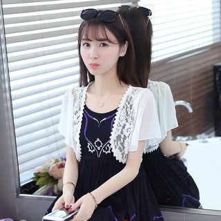 Mùa Hè Chống Nắng Quần Áo Ren Nhỏ Khăn Choàng Nhỏ Áo Khoác Cardigan Áo Khoác Nhỏ Phù Hợp Với Áo Sơ Mi Voan Giữa Tay Mỏng Top Nữ