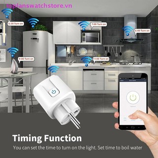 Toplanswatchstore Ổ cắm WiFi thông minh EU 16A / 20A Có chức năng hẹn giờ màn hình nguồn Tuya Điều khiển ứng dụng cuộc sống thông minh Hoạt động với Alexa Home VN