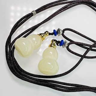 Mặt dây chuyền chai rỗng ngọc bích màu trắng dát unisex phù hợp với phụ kiện mặt dây chuyền