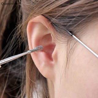 Queenten 6 Cái / bộ Ear Cleaner Ear Wax Pickers Thép không gỉ Earpick Wax Remover Piercing Kit Earwax Curette Spoon Care Ear Clean Tools QT