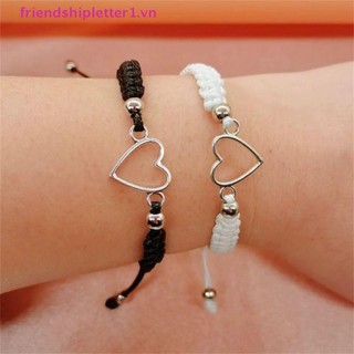 {Fh Fashion} Vòng tay cặp đôi trái tim tình yêu dành cho người yêu Nam Nữ Thủ công bằng tay Dây có thể điều chỉnh Mối quan hệ bạn bè Vòng tay phù hợp Quà tặng trang sức.