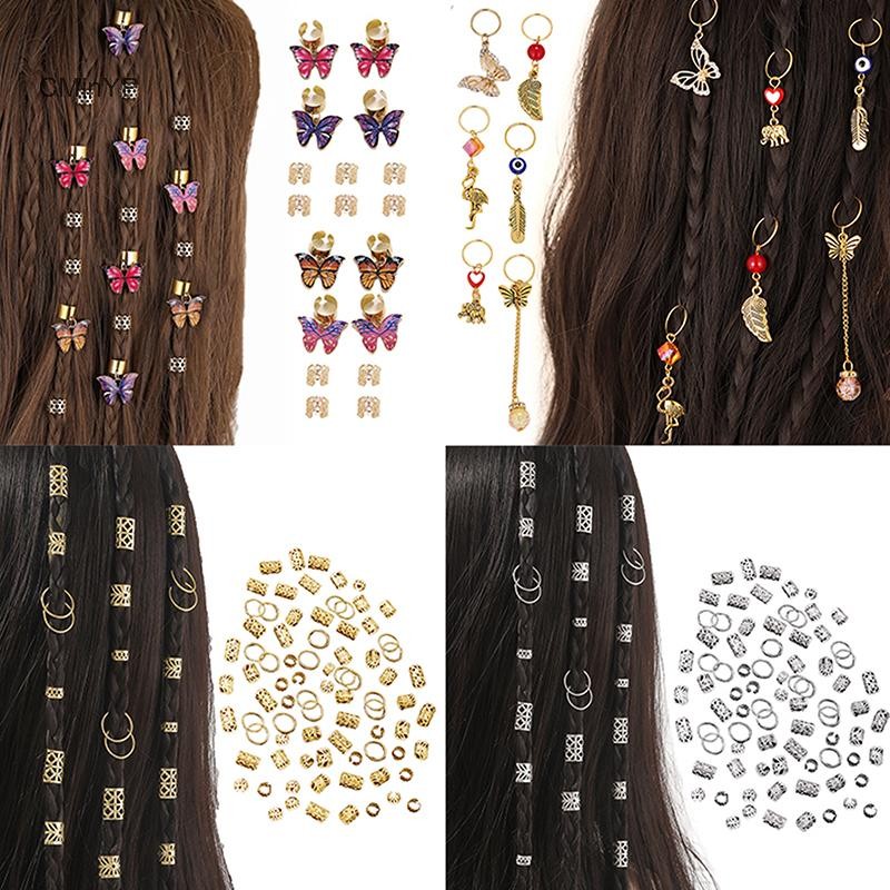 Cyinyp Dreadlock Nhẫn Có Thể Điều Chỉnh Kẹp Tóc Bím Bẩn Bím Hạt Phụ Kiện Tóc Mũ Nón Cho Nữ Cô Gái Vinh Quang