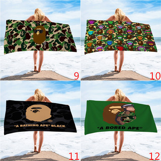 Bape Khăn Terry Một Mặt In Mềm Thấm Hút Vải Terry Khăn Tắm Khăn Đi Biển Cuộc Sống Gia Đình Đồ Dùng Phòng Tắm