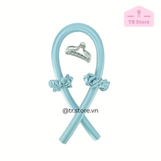 Bộ Thanh Uốn Tóc Không Nhiệt Lụa Satin (Kèm Kẹp & 2 Scrunchies) - Lô Cuốn Tóc Xoăn Sóng Lơi Tự Nhiên
