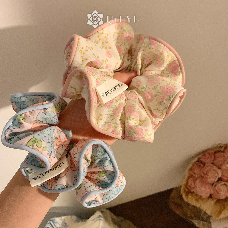 Qrhyk Thời Trang Hàn Quốc Hoa Scrunchies Nữ Cô Gái Tóc Co Giãn Cao Su Phụ Kiện Dây Buộc Tóc Dây Mũ Đội Đầu Mới