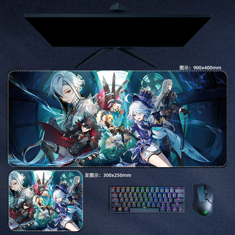 Wriothesley Neuvillette Miếng Lót Chuột Genshin Tác Động Lớn XXL Mousepad Bàn Phím Máy Tính Đệm Anime Phụ Kiện Chơi Game Bàn Thảm
