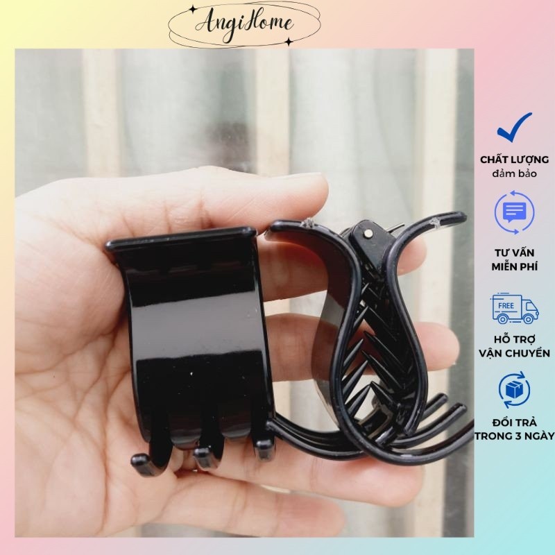 Kẹp tóc càng cua trong suốt 3 răng 5 răng Hàn Quốc nữ đẹp hottrend 2024- Cặp búi cào tóc dễ thương màu đen ANGIHOME