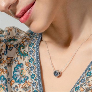 Còn Stockfashion 925 Bạc Xanh Series Mặt Trăng Phẳng Không Gian Pha Lê Quyến Rũ Hạt Ban Đầu Phù Hợp Với Vòng Tay Mặt Dây Chuyền Vòng Cổ DIY Nữ Trang Sức Gif