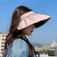 Mũ che nắng YUJINI, Mũ che nắng vỏ chống tia cực tím có thể gập lại, Thường ngày sử dụng kép Vành rộng mềm mại tóc cho nữ