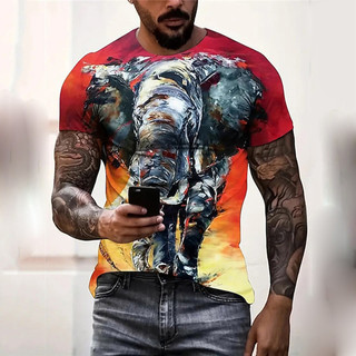 Mới 3D Nam Cổ Tròn Rừng Vua Sư Tử Họa Tiết In Hình Áo Thun Ngắn Tay Mùa Hè Thường Ngày Thoáng Khí Nam Top Áo Thun